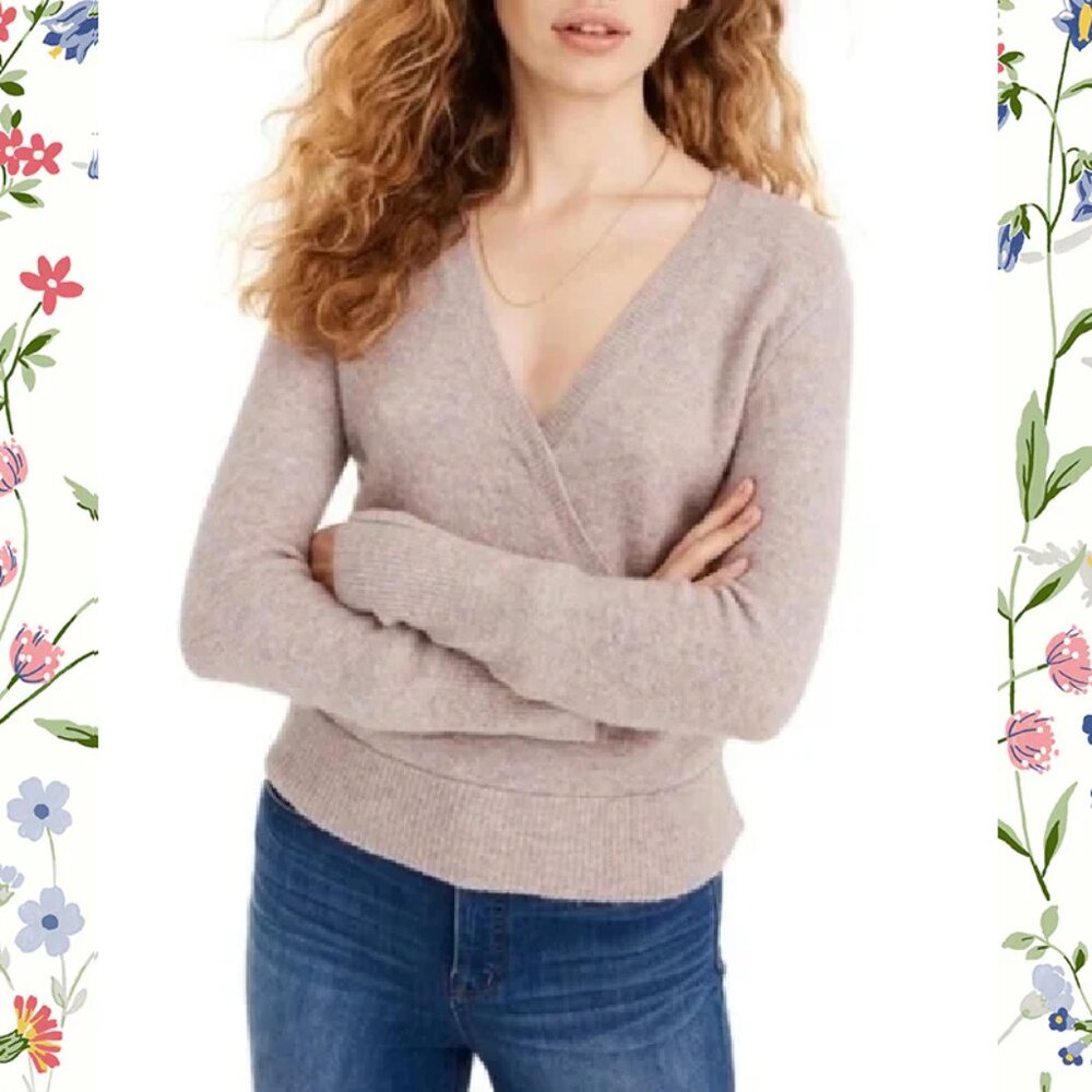 MADEWELL Wrap Front Wool Blend Sweater (S)